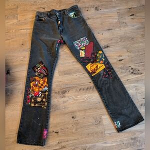 Levi's 517 34"X36" Quilted Patched Jeans Owned By Well Known Detroit Bassist